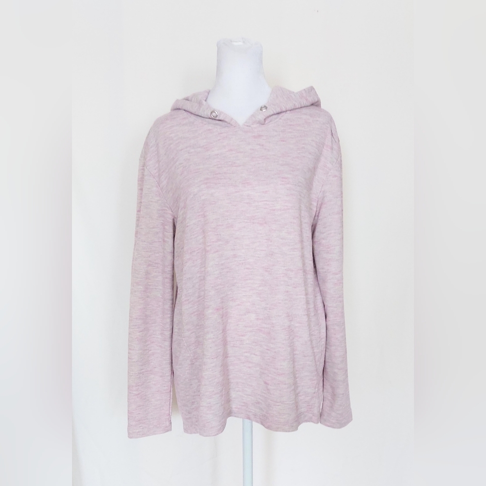 Jane and Delancey Hoodie Hi-Low Hem Long Sleeve Pullover Purple Size Small
